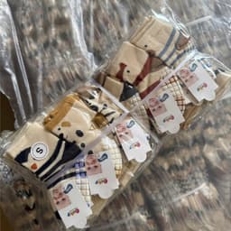 (TẤT SƠ SINH) Set 5 Đôi Tất Cotton Kèm Chống Trượt Cho Các Bé Phối Nhiều Họa Tiết Mã Mới Nhất 2