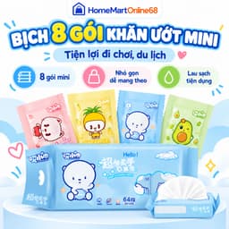 Bịch 8 Gói Khăn Ướt Mini Tiện Lợi Lau Tay Cá Nhân Dùng Khi Đi Chơi Du Lịch Dã Ngoại | HomeMartOnline68 1