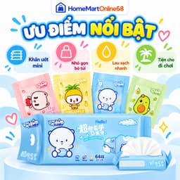 Bịch 8 Gói Khăn Ướt Mini Tiện Lợi Lau Tay Cá Nhân Dùng Khi Đi Chơi Du Lịch Dã Ngoại | HomeMartOnline68 7