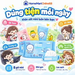 Bịch 8 Gói Khăn Ướt Mini Tiện Lợi Lau Tay Cá Nhân Dùng Khi Đi Chơi Du Lịch Dã Ngoại | HomeMartOnline68 5