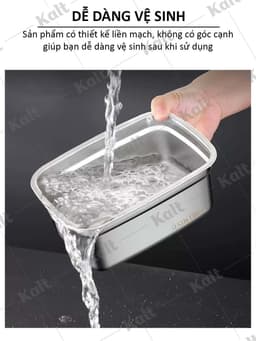 Hộp Đựng Thực Phẩm Inox 304 Chữ Nhật Nhiều Dung Tích Đựng Thực Phẩm Đa Năng KALT DT240800801 6