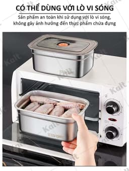 Hộp Đựng Thực Phẩm Inox 304 Chữ Nhật Nhiều Dung Tích Đựng Thực Phẩm Đa Năng KALT DT240800801 7