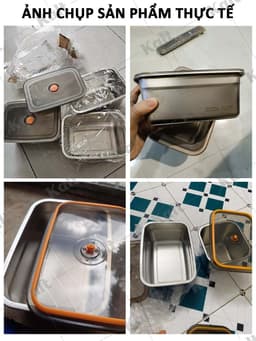 Hộp Đựng Thực Phẩm Inox 304 Chữ Nhật Nhiều Dung Tích Đựng Thực Phẩm Đa Năng KALT DT240800801 2