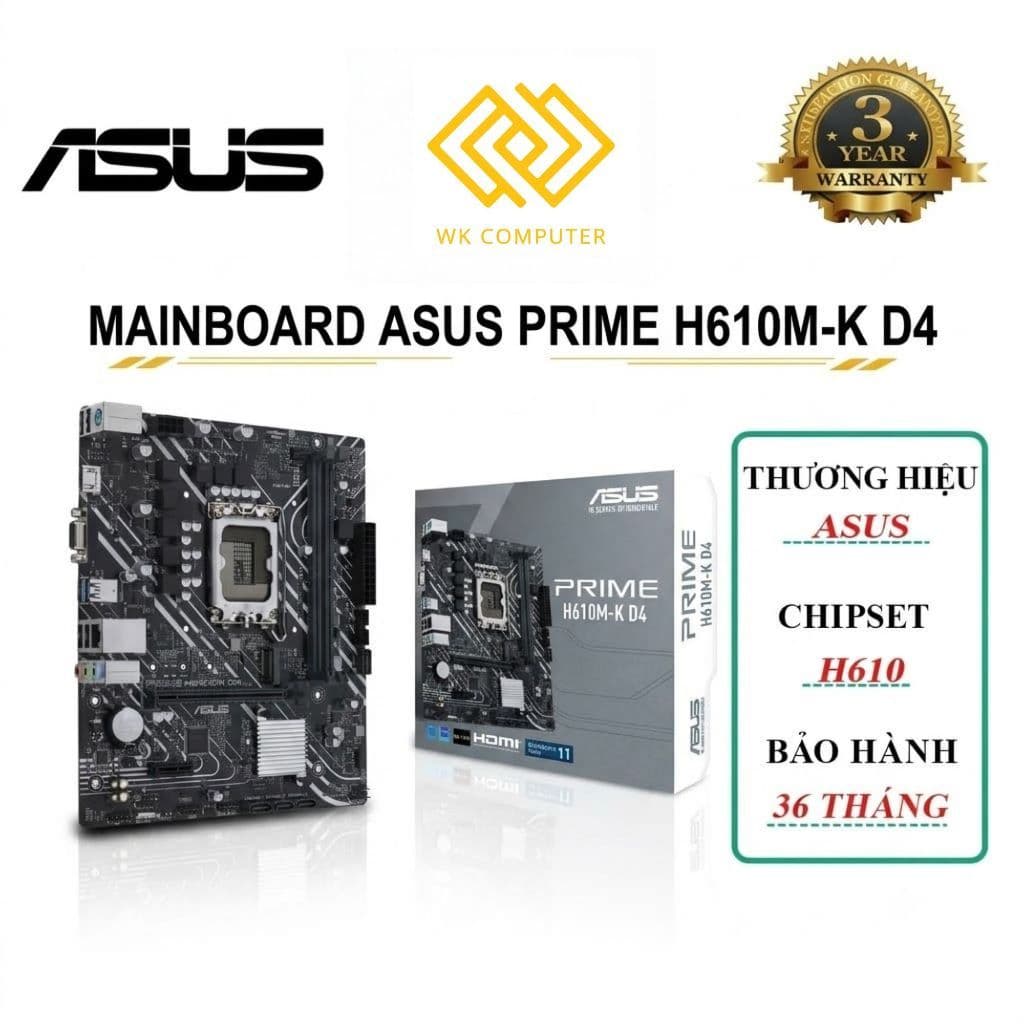 Mainboard Asus Prime H610M-K D4 | M-ATX, SK LGA 1700, 2xDDR4 | Mới, BH 36T