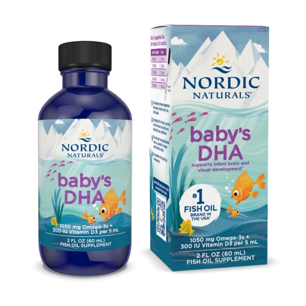 Nordic Naturals Baby's DHA 60ml - DHA Omega-3  Hỗ trợ phát triển khỏe mạnh cho não bộ,thị lực và hệ thần kinh Bé Từ 0-1T