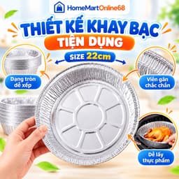 Combo 50 Khay Bạc Size 22cm Dùng Cho Nồi Chiên Không Dầu Tái Sử Dụng Khay Nướng Chịu Nhiệt | HomeMartOnline68 8