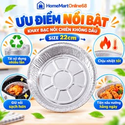 Combo 50 Khay Bạc Size 22cm Dùng Cho Nồi Chiên Không Dầu Tái Sử Dụng Khay Nướng Chịu Nhiệt | HomeMartOnline68 4
