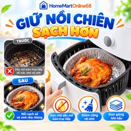 Combo 50 Khay Bạc Size 22cm Dùng Cho Nồi Chiên Không Dầu Tái Sử Dụng Khay Nướng Chịu Nhiệt | HomeMartOnline68 7