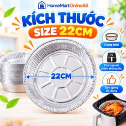 Combo 50 Khay Bạc Size 22cm Dùng Cho Nồi Chiên Không Dầu Tái Sử Dụng Khay Nướng Chịu Nhiệt | HomeMartOnline68 3