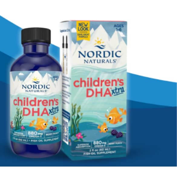 DHA Extra đậm đặc 880mg Nordic Naturals hỗ trợ phát triển não bộ và khả năng nhận thức cho bé từ 1 tuổi+