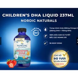 Nordic Naturals Children's DHA  ( CHAI 119ml. và 237 ml ) Vị Dâu - 530mg Omega-3 Cho Bé 1 tuổi+ Hỗ trợ phát triển não bộ 4