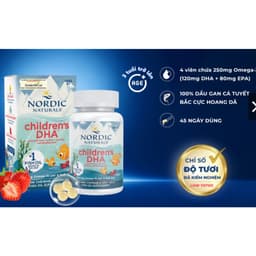 Nordic Naturals Children's DHA  (  180 Viên ) viên Nhai Vị Dâu - 250mg Omega-3 Cho Trẻ Em từ 3 tuổI. >SUSI SHOP 36 5