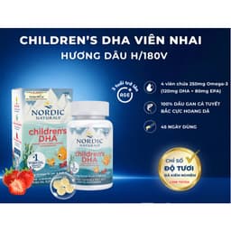 Nordic Naturals Children's DHA  (  180 Viên ) viên Nhai Vị Dâu - 250mg Omega-3 Cho Trẻ Em từ 3 tuổI. >SUSI SHOP 36 6