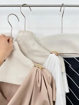 Set váy dài, Set áo kiểu lệch vai cổ đổ kèm phụ kiện phối chân váy chất Đũi sọc chéo dáng đuôi cá 6