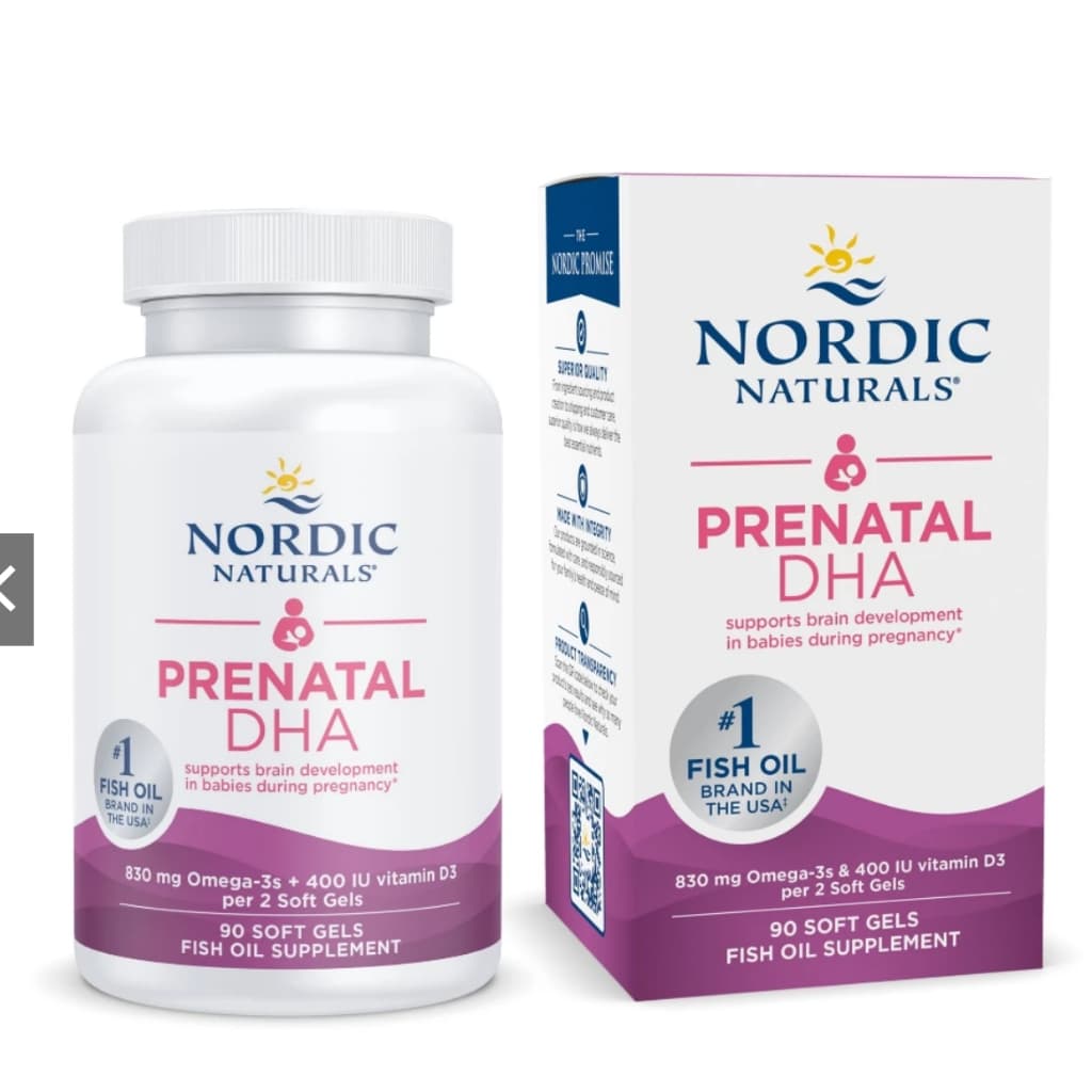 Nordic Naturals Prenatal DHA Bầu Triglyceride ( hộp  90 Viên ) viên Nang Mềm - DHA Omega-3 Cho Mẹ Bầu