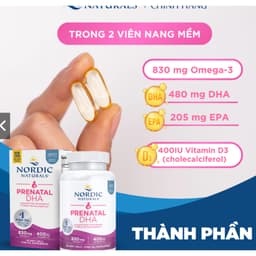 Nordic Naturals Prenatal DHA Bầu Triglyceride ( hộp  90 Viên ) viên Nang Mềm - DHA Omega-3 Cho Mẹ Bầu 6