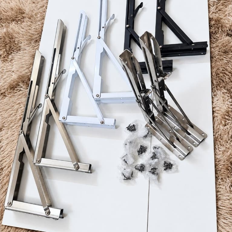 Bản Lề Gấp Inox Gắn Tường Bộ 2 Chiếc, Inox 304, Chịu Lực Tốt, Gấp Gọn Tiết Kiệm Diện Tích