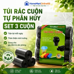 Set 3 Cuộn Túi Rác Tự Phân Hủy MimiHomeMart - Dẻo Dai, Khó Rách, Dùng Cho Gia Đình Và Văn Phòng 1