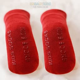 Vớ Cổ Cao Cho Bé Màu Đỏ Họa Tiết 3D Dễ Thương, Tất Trẻ Em Phong Cách Tết Noel SNBABYKIDS 9