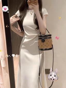 QCDX_Đầm váy dài, đầm đi tiệc, váy tiểu thư, đầm dáng dài xếp ly eo Chất Tuyết Nhung tay cộc 7