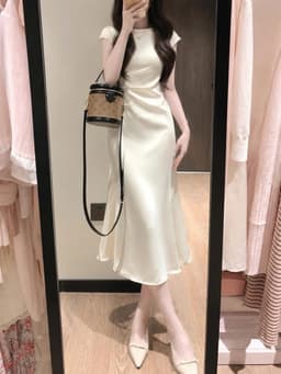 QCDX_Đầm váy dài, đầm đi tiệc, váy tiểu thư, đầm dáng dài xếp ly eo Chất Tuyết Nhung tay cộc 5