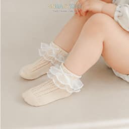 Tất Ren 2 Tầng Cho Bé Gái Phối Bèo Hoa Nơ Nhỏ Dễ Thương, Vớ Bèo Ren Thời Trang Hàn Quốc SNBABYKIDS 2