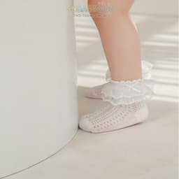 Tất Ren 2 Tầng Cho Bé Gái Phối Bèo Hoa Nơ Nhỏ Dễ Thương, Vớ Bèo Ren Thời Trang Hàn Quốc SNBABYKIDS 9