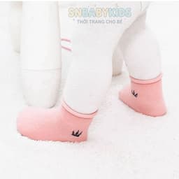 Set 3 Đôi Vớ Cổ Ngắn Cho Bé Họa Tiết Vương Miện Dễ Thương, Vớ Trẻ Em Giá Rẻ Đáng Yêu SNBABYKIDS 7