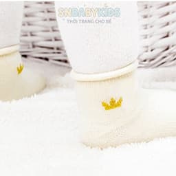 Set 3 Đôi Vớ Cổ Ngắn Cho Bé Họa Tiết Vương Miện Dễ Thương, Vớ Trẻ Em Giá Rẻ Đáng Yêu SNBABYKIDS 3