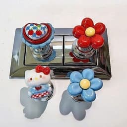 Bộ 4 Nút Ấn Bồn Cầu Decor Dễ Thương, Nút Nhấn Xả Bồn Cầu Trang Trí Họa Tiết Hoa Trái Tim, Phụ Kiện Nhà Tắm Tiện Lợi 2