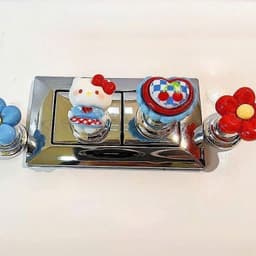 Bộ 4 Nút Ấn Bồn Cầu Decor Dễ Thương, Nút Nhấn Xả Bồn Cầu Trang Trí Họa Tiết Hoa Trái Tim, Phụ Kiện Nhà Tắm Tiện Lợi 5