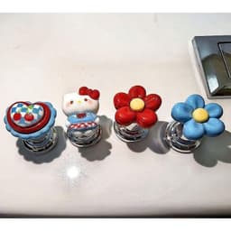 Bộ 4 Nút Ấn Bồn Cầu Decor Dễ Thương, Nút Nhấn Xả Bồn Cầu Trang Trí Họa Tiết Hoa Trái Tim, Phụ Kiện Nhà Tắm Tiện Lợi 8