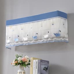 Rèm Điều Hòa Chống Bụi Trang Trí, Rèm Máy Lạnh Vải Voan Thêu Họa Tiết, Tấm Che Điều Hòa Chống Gió Thổi Trực Tiếp 3