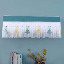 Rèm Điều Hòa Chống Bụi Trang Trí, Rèm Máy Lạnh Vải Voan Thêu Họa Tiết, Tấm Che Điều Hòa Chống Gió Thổi Trực Tiếp 7