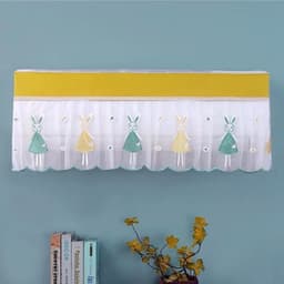 Rèm Điều Hòa Chống Bụi Trang Trí, Rèm Máy Lạnh Vải Voan Thêu Họa Tiết, Tấm Che Điều Hòa Chống Gió Thổi Trực Tiếp 6