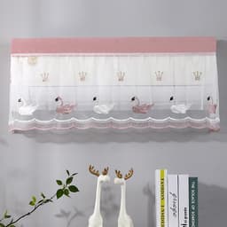 Rèm Điều Hòa Chống Bụi Trang Trí, Rèm Máy Lạnh Vải Voan Thêu Họa Tiết, Tấm Che Điều Hòa Chống Gió Thổi Trực Tiếp 4