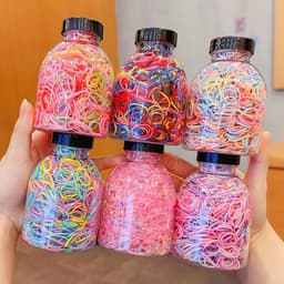 Hũ 1000 Chun Dây Buộc Tóc Nhiều Màu Sắc và Combo 100 dây cột tóc siêu dai. LMS 2