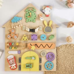 Bảng bận rộng - Busy board thương hiệu Woodness - Đồ chơi gỗ giáo cụ Montessori - Board game 1