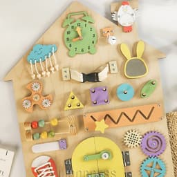 Bảng bận rộng - Busy board thương hiệu Woodness - Đồ chơi gỗ giáo cụ Montessori - Board game 5