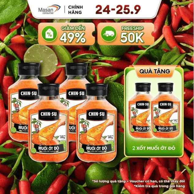 Combo 4 Xốt Muối Ớt Đỏ (Cùng Vị) , dokhogiasi