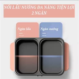 Bếp lẩu nướng 2 ngăn Hàn Quốc Baking (vuông) 9