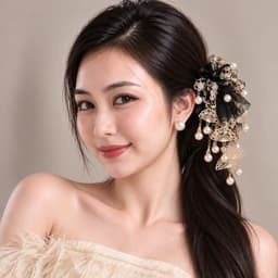 Kẹp Tóc Nữ Phong Cách Trung Hoa Ren Be Đính Ngọc Trai – Kẹp Tóc Cổ Trang Tua Quạt Thanh Lịch Sang Trọng 4