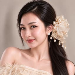 Kẹp Tóc Nữ Phong Cách Trung Hoa Ren Be Đính Ngọc Trai – Kẹp Tóc Cổ Trang Tua Quạt Thanh Lịch Sang Trọng 2
