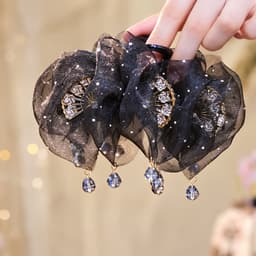 Kẹp Tóc Nữ Phong Cách Trung Hoa Ren Be Đính Ngọc Trai – Kẹp Tóc Cổ Trang Tua Quạt Thanh Lịch Sang Trọng 6