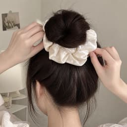 Buộc Tóc Bản To Nữ – Vải Satin / Voan Organza Họa Tiết, Phồng Xinh, Nhiều Mẫu Lựa Chọn 5