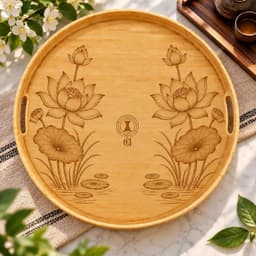 [ GiaDungQueHuong ]  KHAY NHỰA VÂN TRE size 45cm  – NÉT CHẤM PHÁ THANH LỊCH CHO BỘ MẶT TRỜI 1