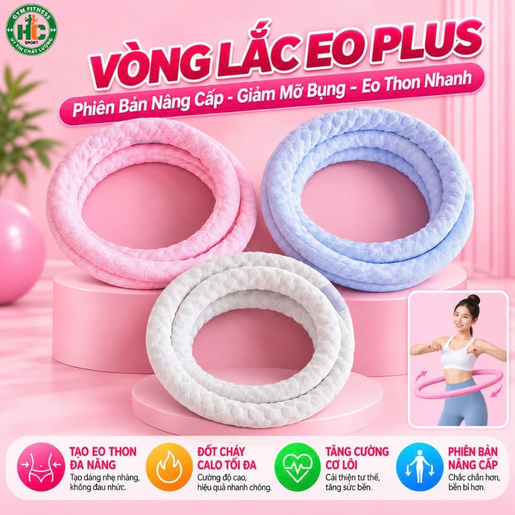 Vòng Lắc Eo Giảm Cân Lò Xo Bọc Vải Dệt Kim 1.5kg - 2.5kg -Hàng Chuẩn Kg