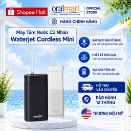 Máy tăm nước cá nhân không dây Waterjet Cordless Mini (4 đầu tăm,dùng được cho người niềng răng,răng sứ,có đầu cạo lưỡi) 1