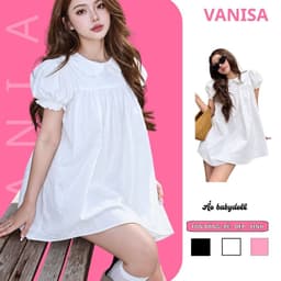 Váy Babydoll Cổ Sen Tay Phồng Form Rộng Dáng Ngắn Kèm Quần Cá Tính Dễ Thương Hot Trend VANISA VKQ99 1