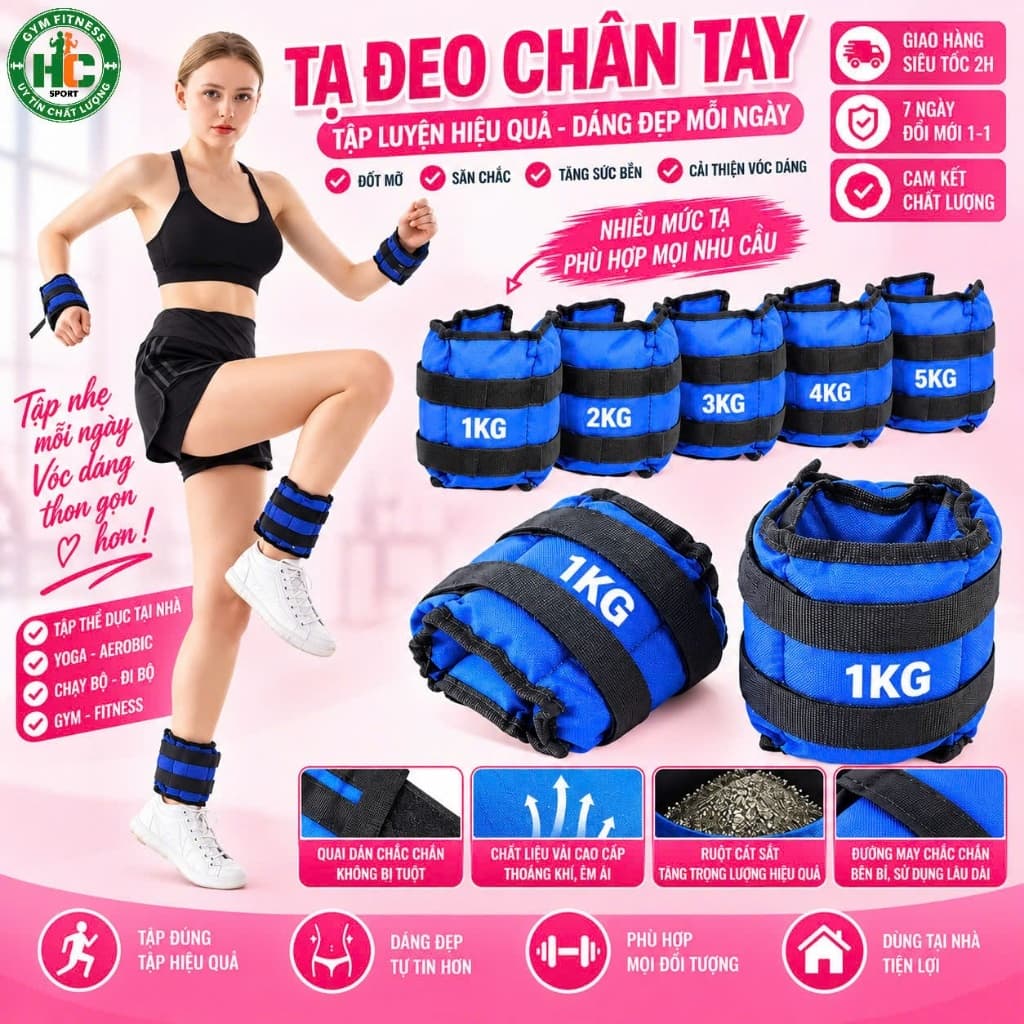 Băng Tạ Bao Cát Cổ Chân Cổ Tay Luyện Sức Mạnh/ Thiết Bị Tập Gym Tập Thể Dục